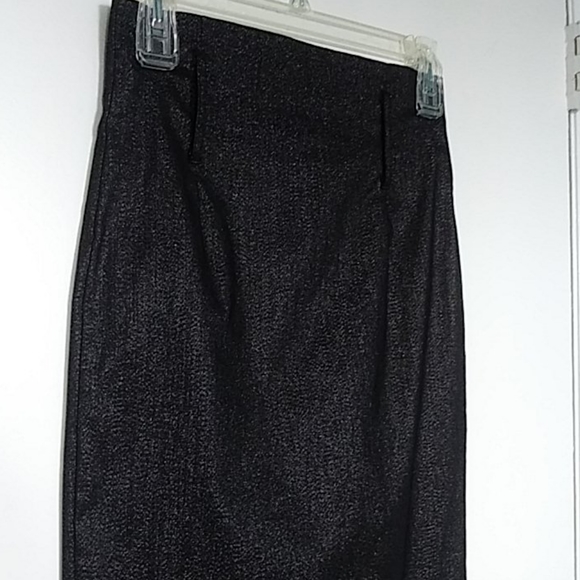 2B Shimmery Black High Waist Pencil Skirt - Picture 2 of 7